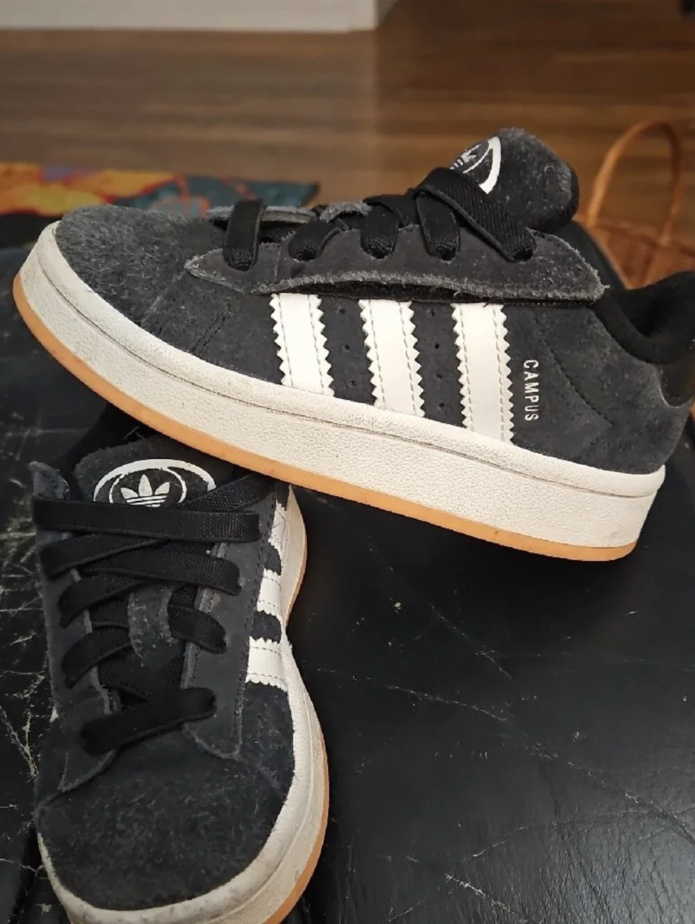 adidas Campus Kids Black and White Sneakers